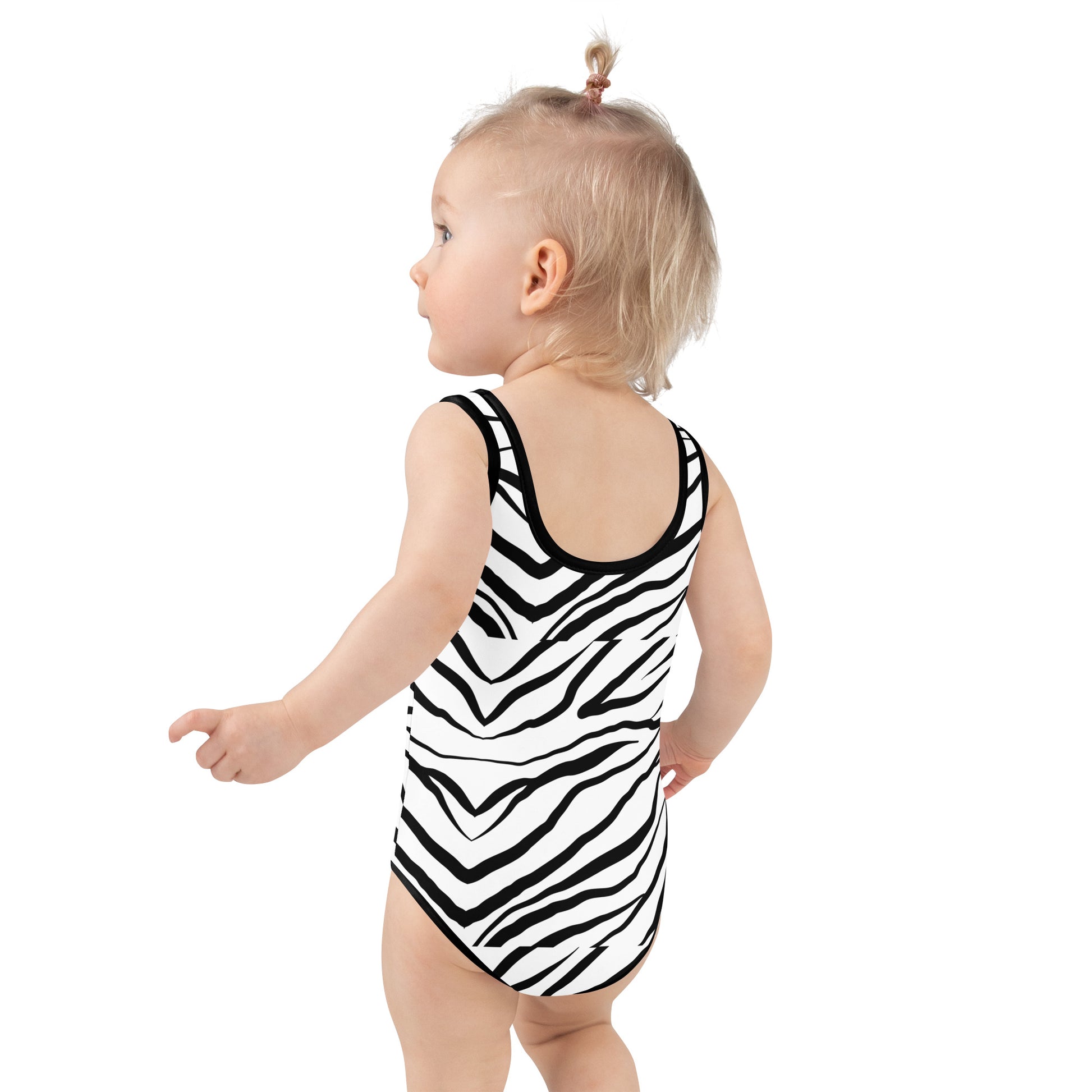 Striped Zebra Vibrance Girl's Swimsuit - FLAKOUT