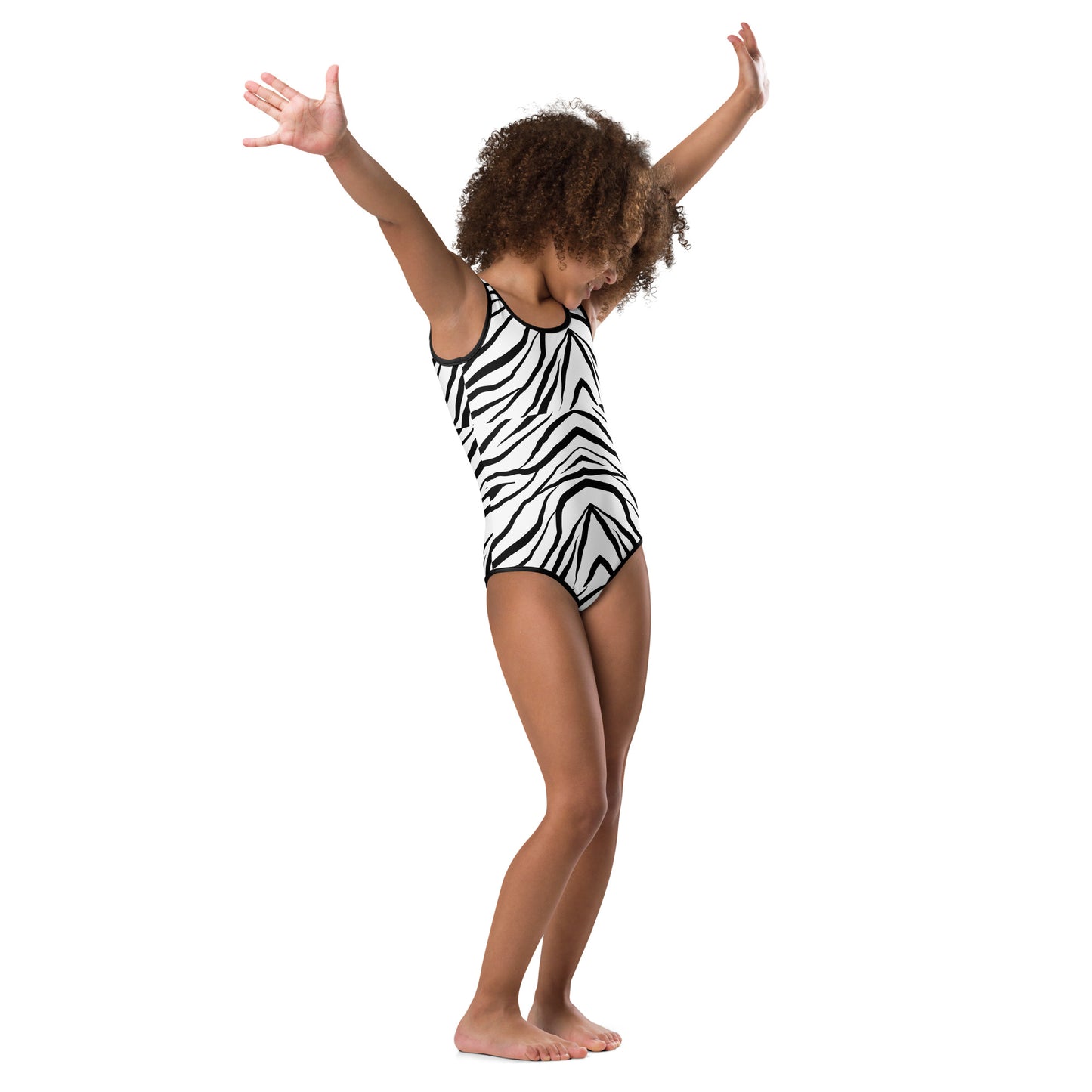 Striped Zebra Vibrance Girl's Swimsuit - FLAKOUT