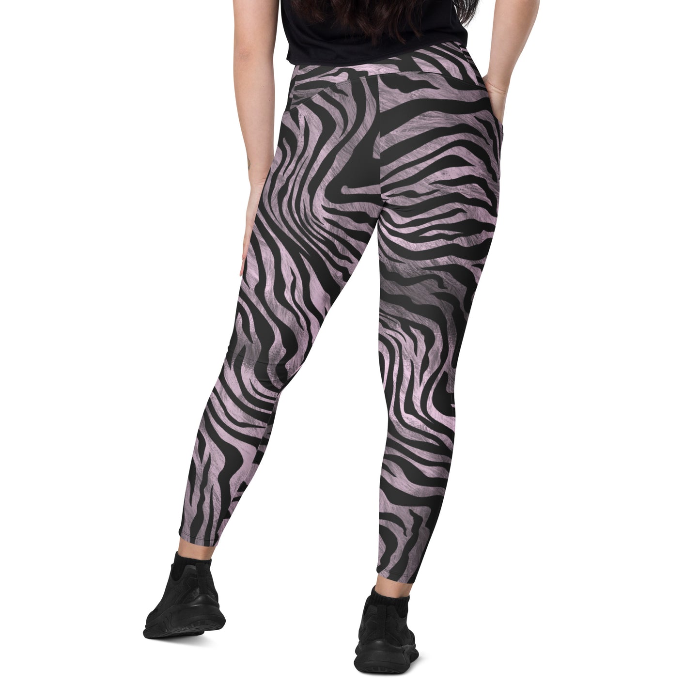 Zebralis Women's Recycled Crossover Leggings With Pockets - FLAKOUT