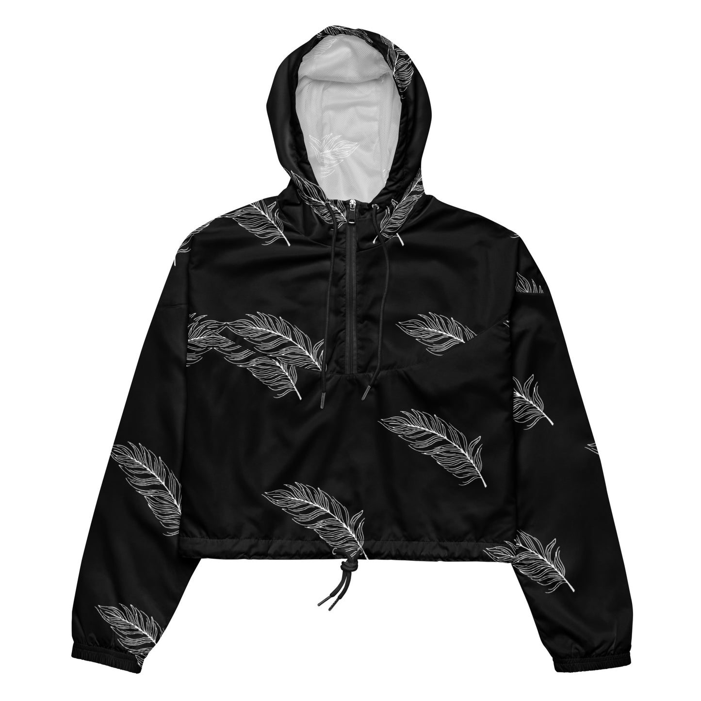 Ethereal Plumes Women’s Cropped Windbreaker - FLAKOUT