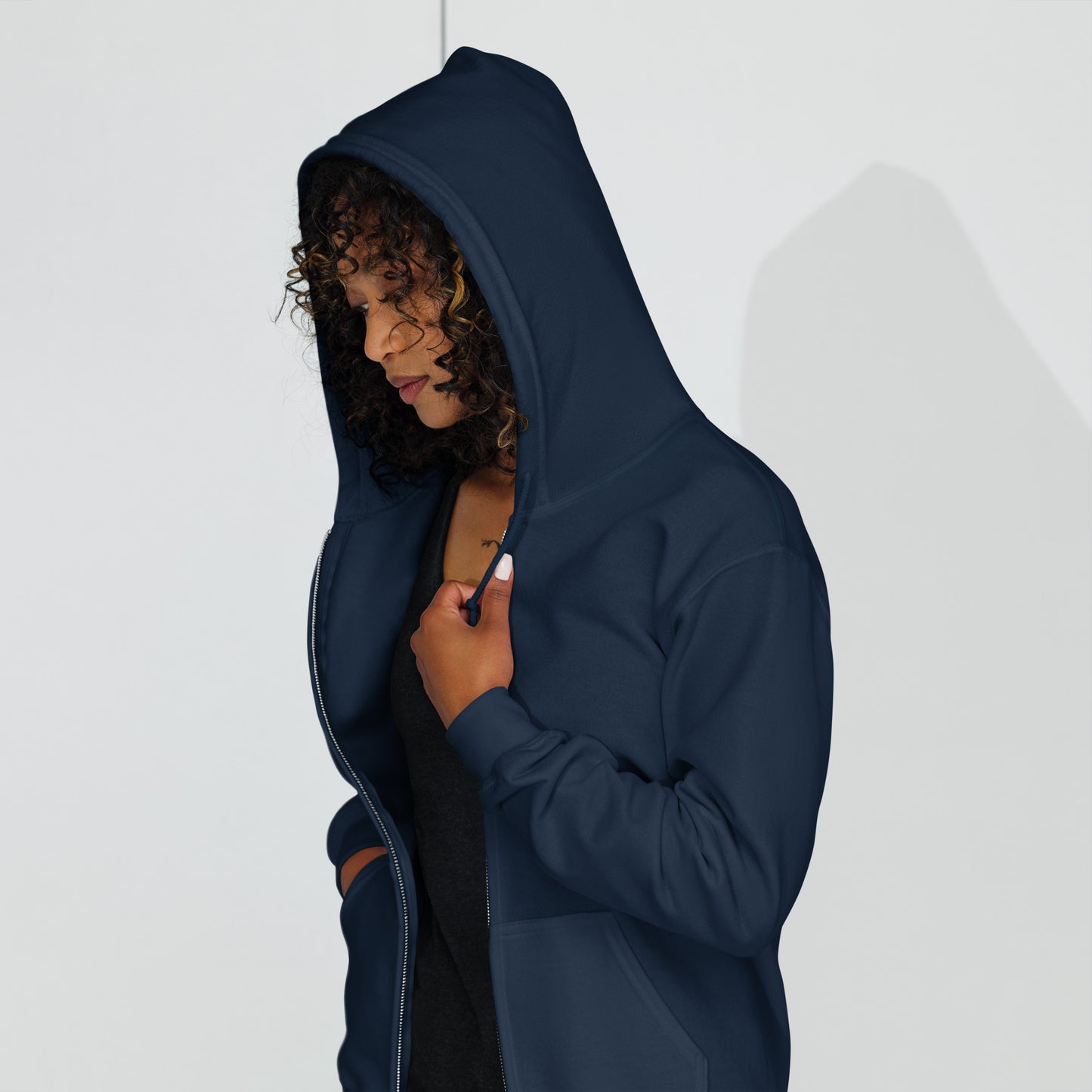 Ornate Embellisik Heavy Harmony Fusion Zip Hoodie - Navy - FLAKOUT