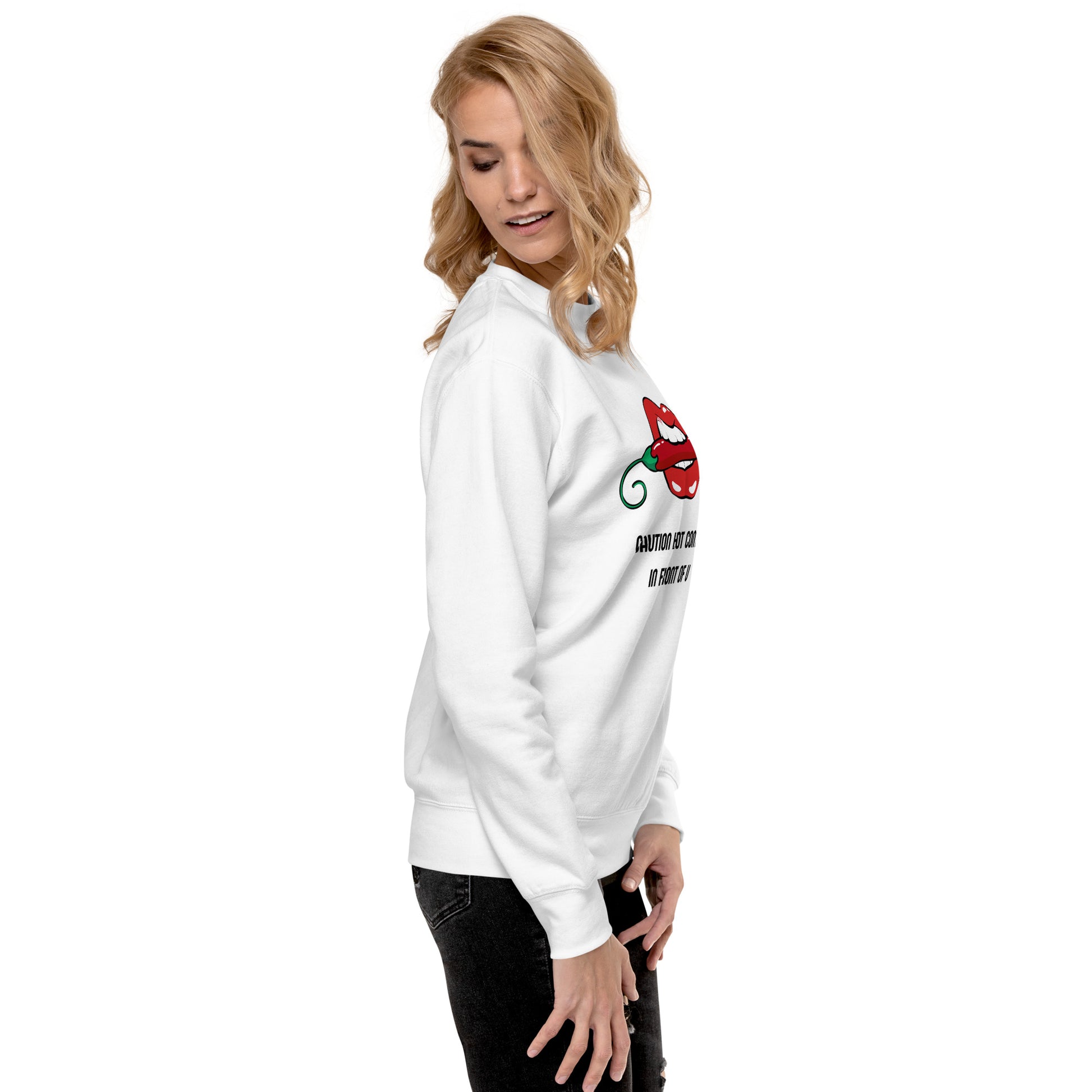 Caution Hot Content In Front Of You Women's Fleece Sweatshirt - FLAKOUT