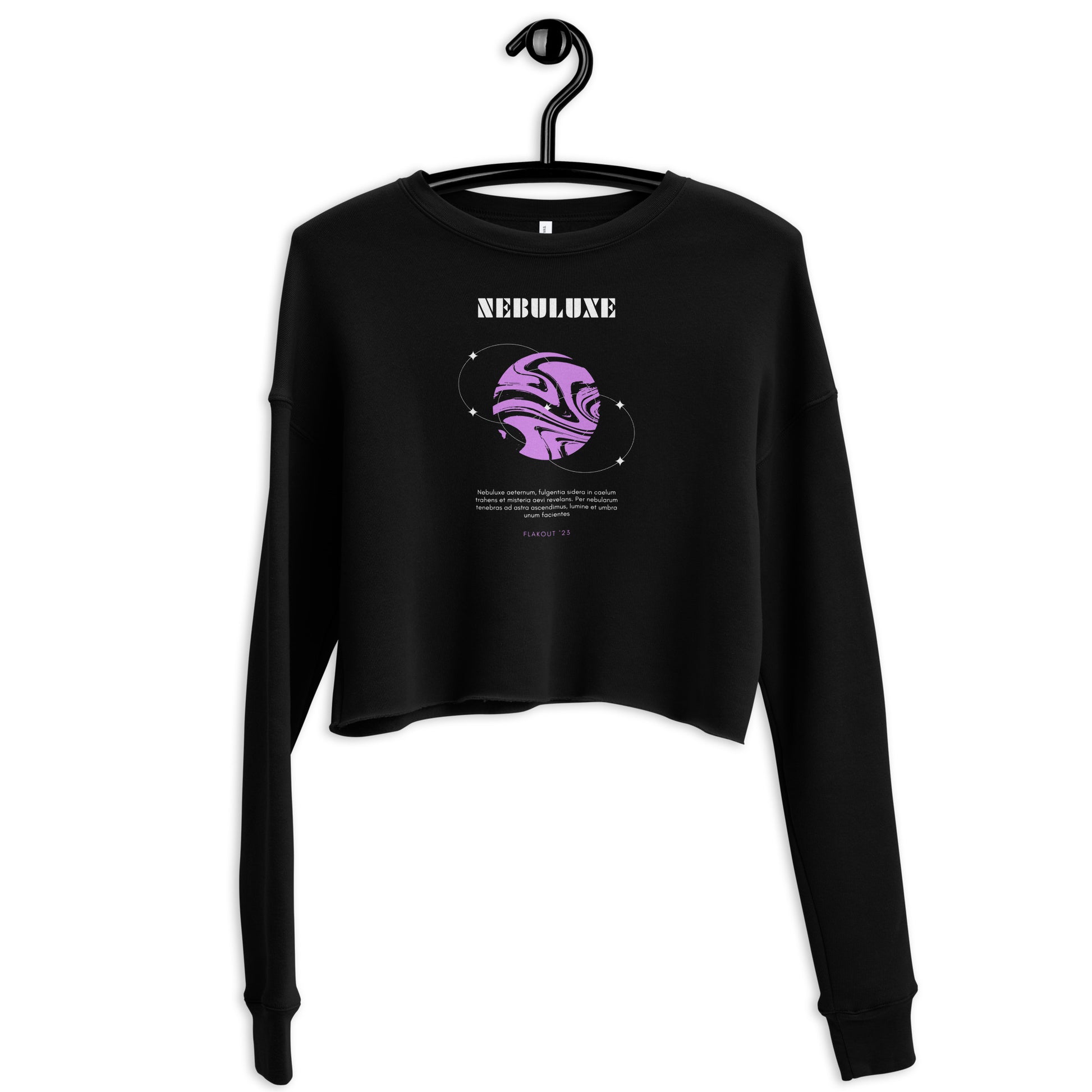 Nebuluxe Brilliance Women's Crop Sweatshirt - Black - FLAKOUT