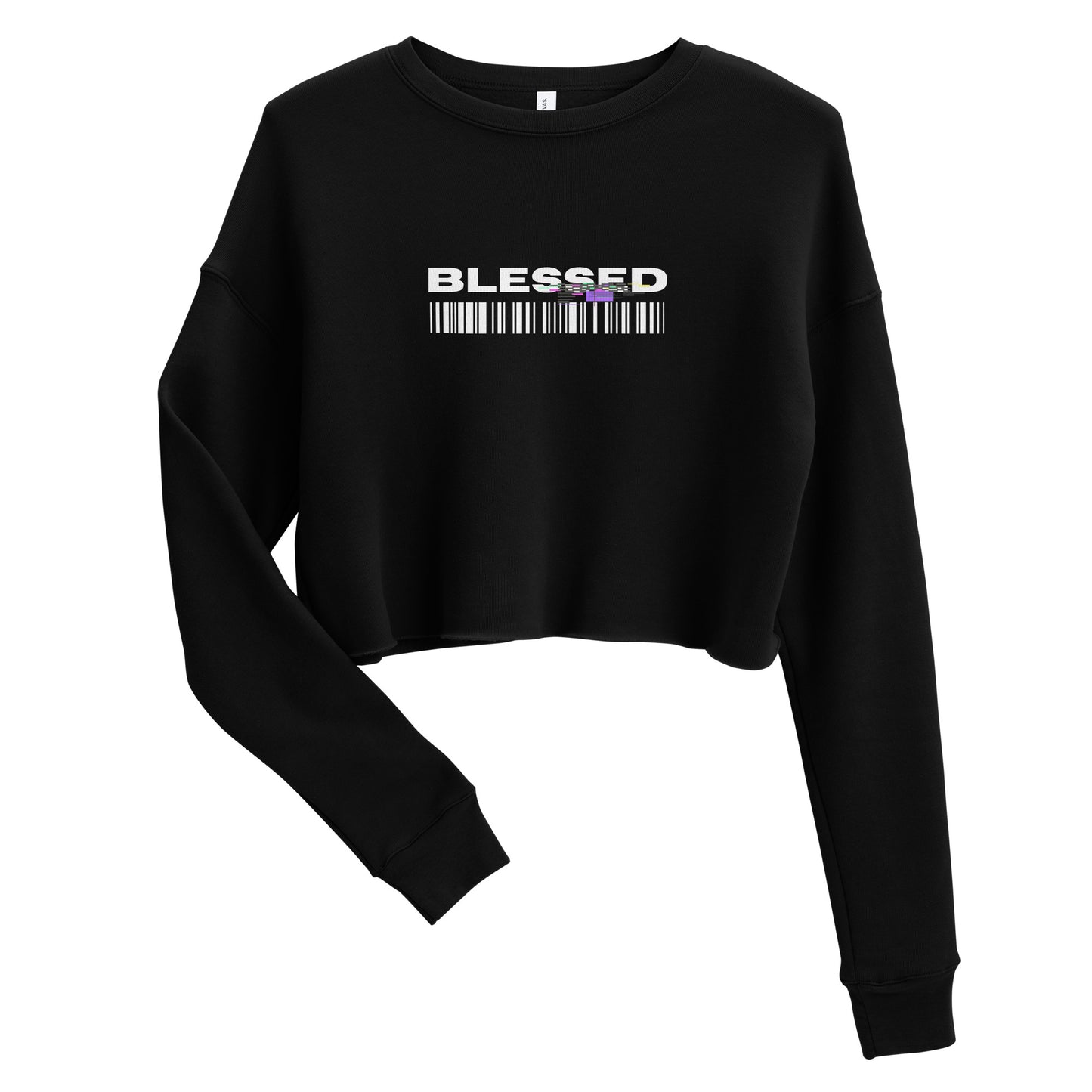 Divine Grace Blessed Women's Crop Sweatshirt - Black - FLAKOUT