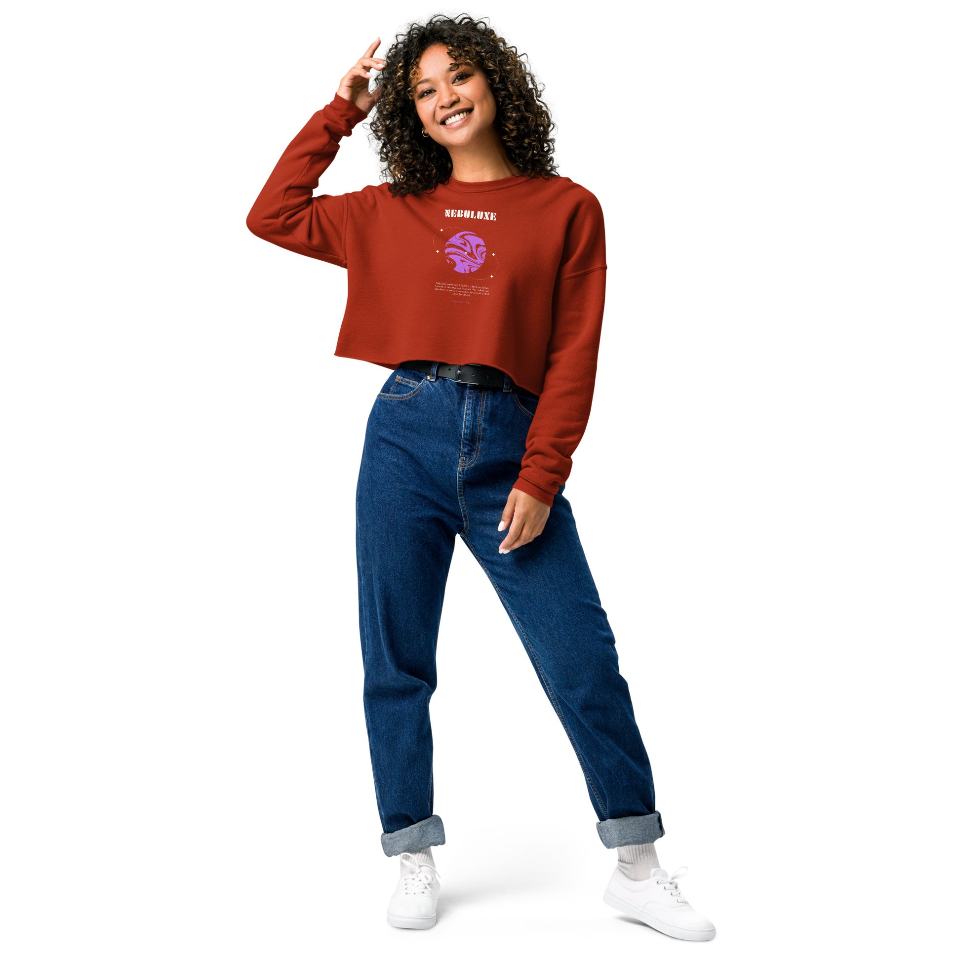 Nebuluxe Brilliance Women's Crop Sweatshirt - Brick - FLAKOUT