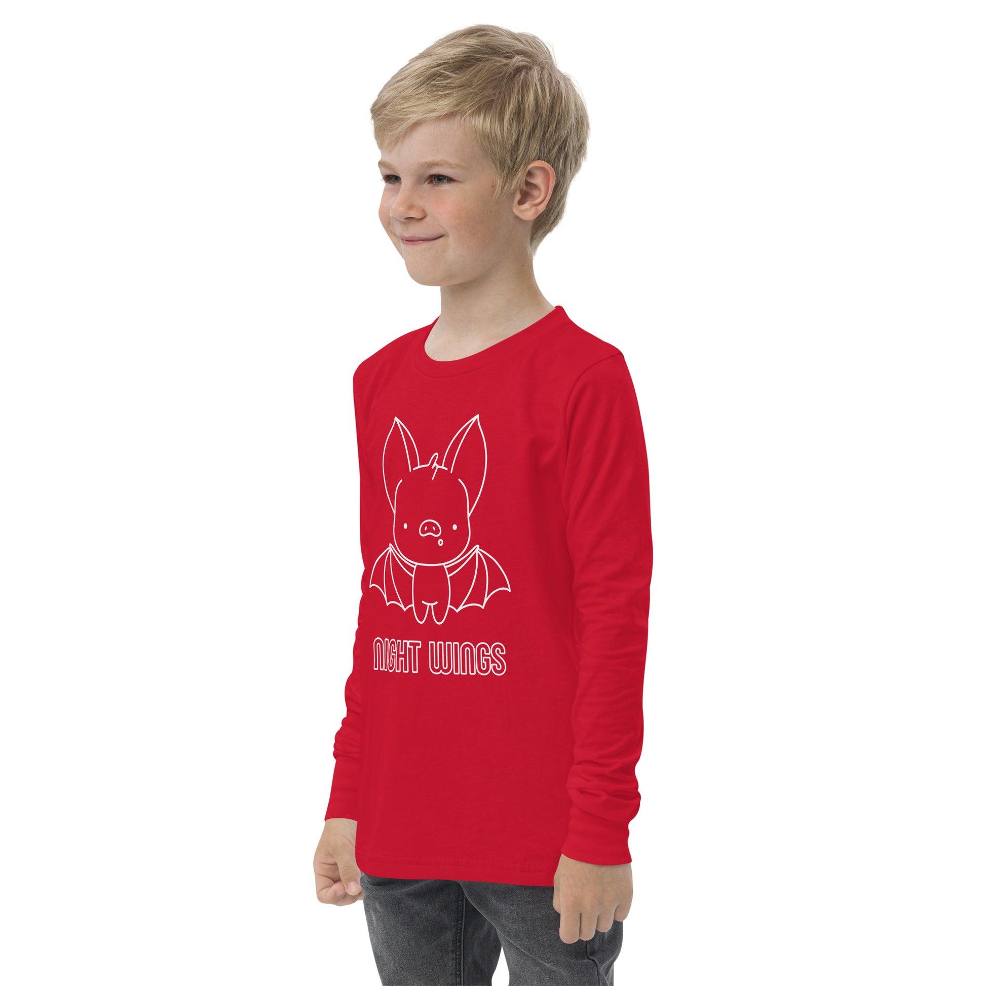 Night Wings Unisex Kid's Long Sleeve Tee - FLAKOUT