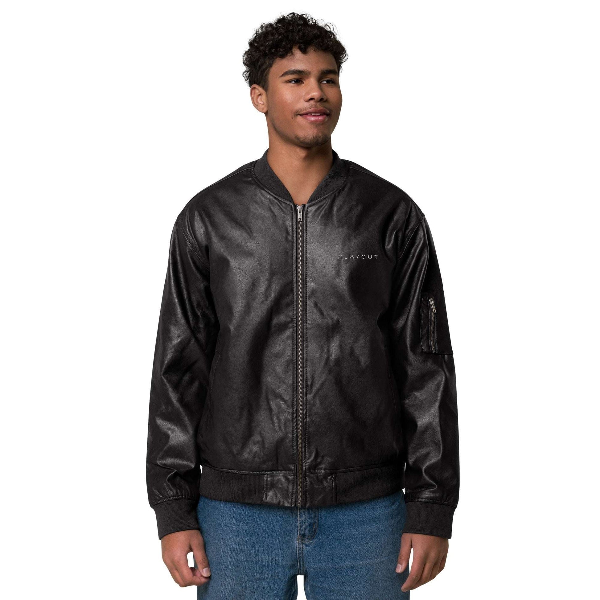 Leather Bomber Jacket - FLAKOUT